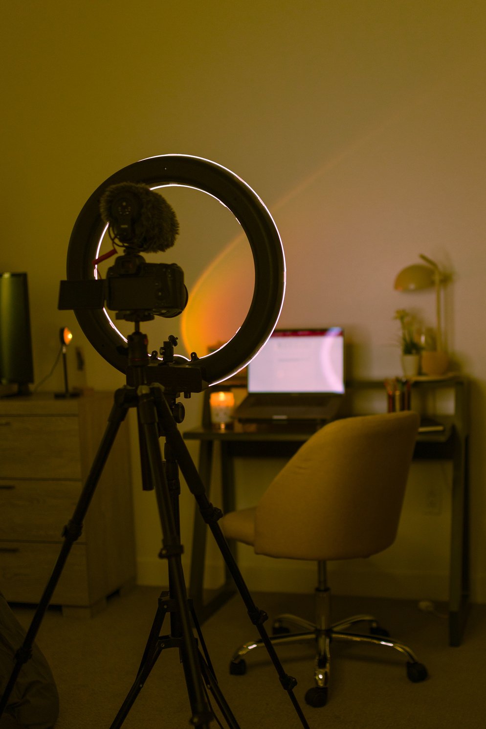 Content Creator Vlogging Setup in Bedroom